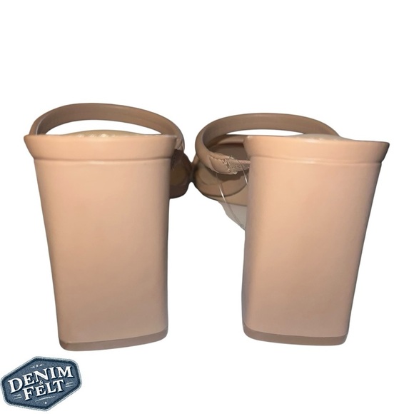 Athlefit Women’s Tan Square Open Toe Two Strap Chunky Heeled Slip On Sandal |NEW - Picture 9 of 13